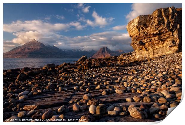 Elgol Boulder Beach Loch Scavaig Skye Scotland. Print by Barbara Jones