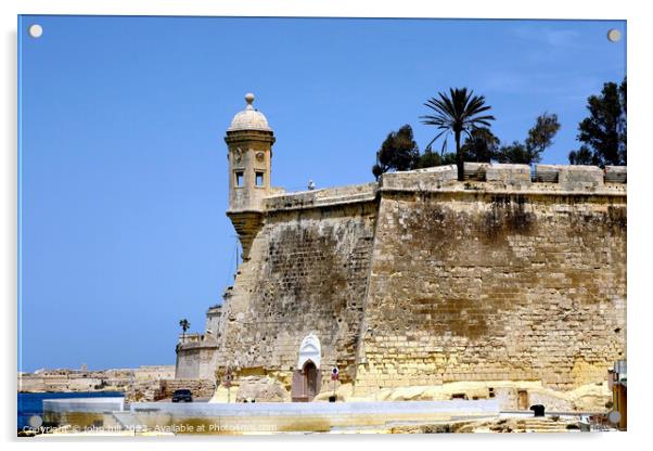 Watchtower, Malta. Acrylic by john hill
