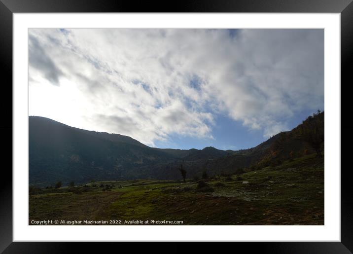 Under the cloudy sky in forest Framed Mounted Print by Ali asghar Mazinanian