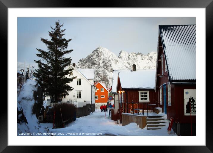 Henningsvaer....A Norwegian fishing village Framed Mounted Print by ANN RENFREW