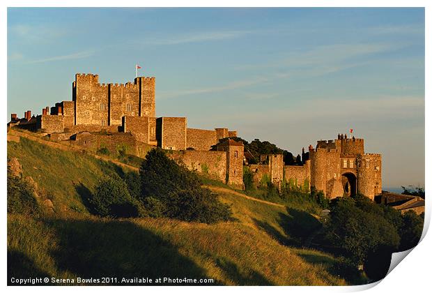 Dover Castle at Sunset, Kent, England Print by Serena Bowles