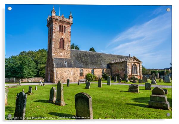 Dirleton Kirk and Kirkyard, East Lothian, Scotland Acrylic by Angus McComiskey
