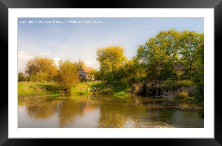 River Stour near Fiddleford Manor, Sturminster New Framed Mounted Print by Derek Daniel