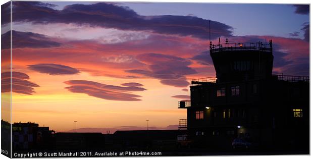 Air Traffic Control - Sunset Canvas Print by Scott K Marshall