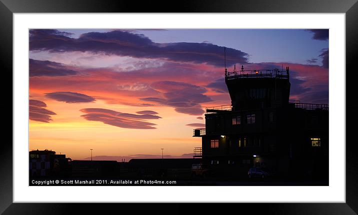 Air Traffic Control - Sunset Framed Mounted Print by Scott K Marshall