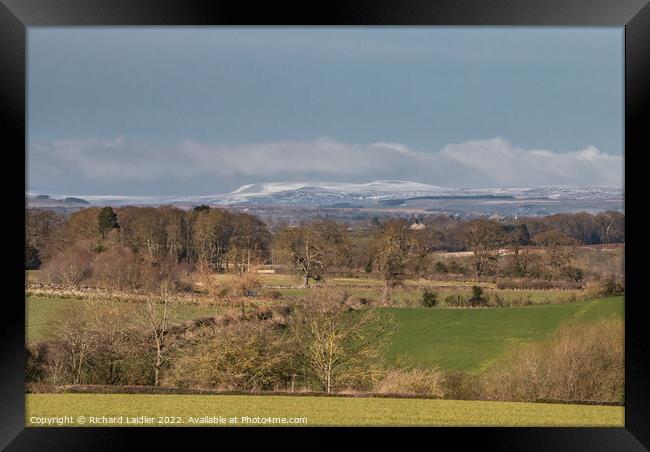 Fresh Snow on Cross Fell from Wycliffe Framed Print by Richard Laidler