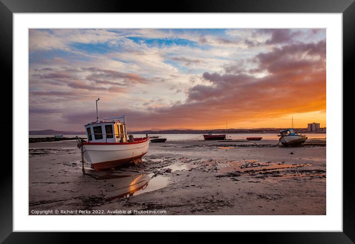 Morecambe Bay winter reflections Framed Mounted Print by Richard Perks