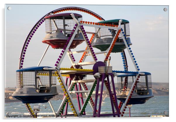 Childrens Ferris Wheel on Weymouth promenade Acrylic by Gordon Dixon