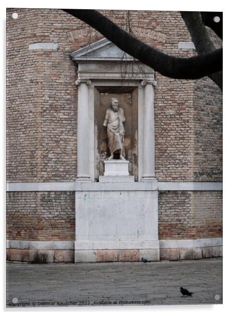 Statue of Saint Paul at the Church of San Polo, Venice Acrylic by Dietmar Rauscher