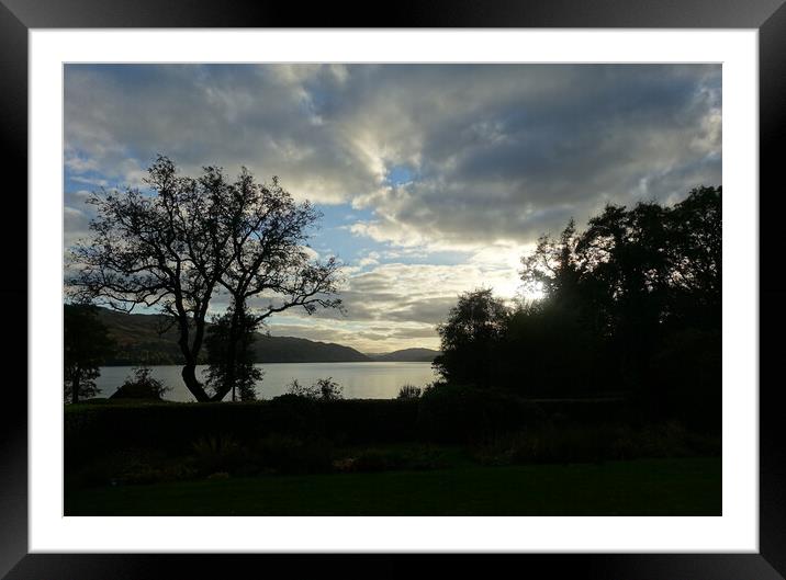 Dusk looking out over Loch Awe Framed Mounted Print by David Mccandlish