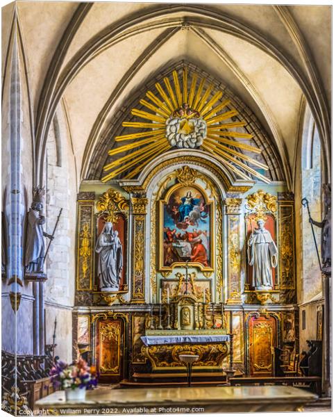 Altar Saint Mary Church Basilica St Marie Eglise Normandy France Canvas Print by William Perry