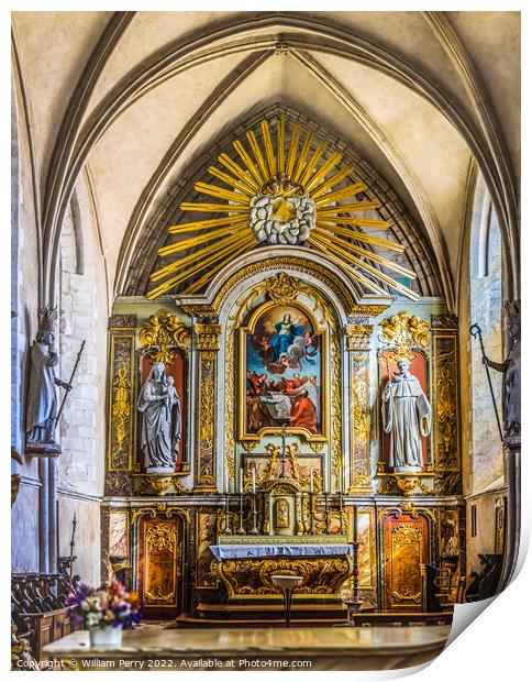 Altar Saint Mary Church Basilica St Marie Eglise Normandy France Print by William Perry