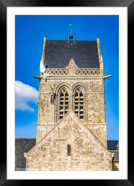 US Paratrooper Saint Mary Church St Marie Eglise Normandy France Framed Mounted Print by William Perry