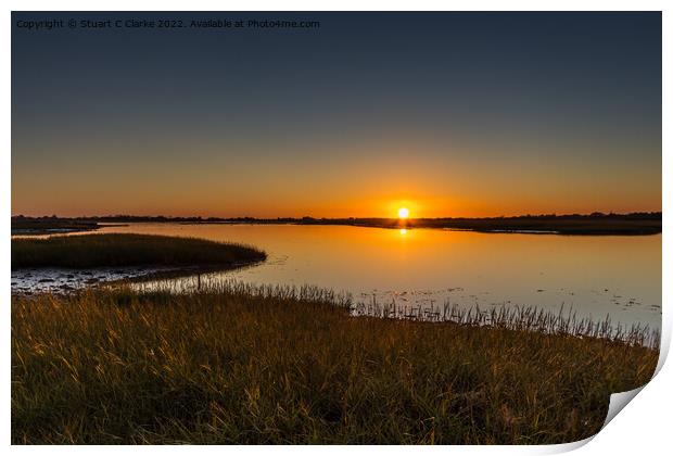 Pagham sunset Print by Stuart C Clarke