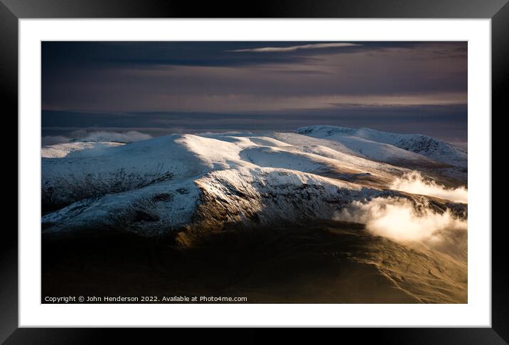 Helvellyn and the Dodds fells Framed Mounted Print by John Henderson