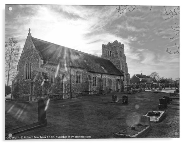 SALCOT CHURCH Essex Acrylic by Robert Beecham