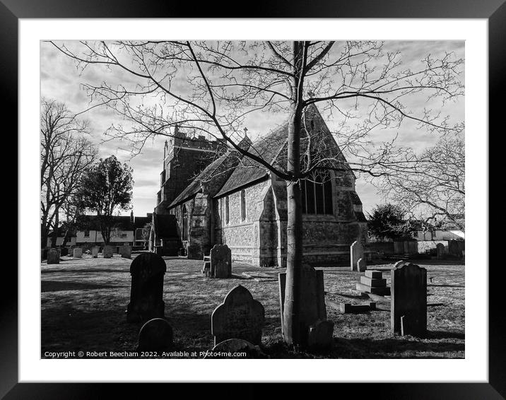 St Mary's. church Tollesbury Essex Framed Mounted Print by Robert Beecham