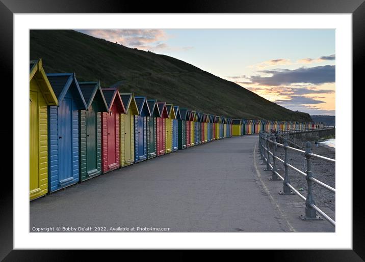 Beach huts of Whitby Framed Mounted Print by Bobby De'ath