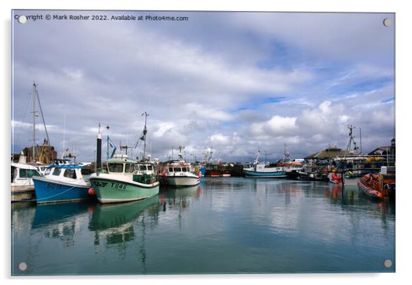 Fishing Fleet in Padstow Harbour Acrylic by Mark Rosher