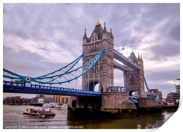 Majestic Tower Bridge Print by Beryl Curran