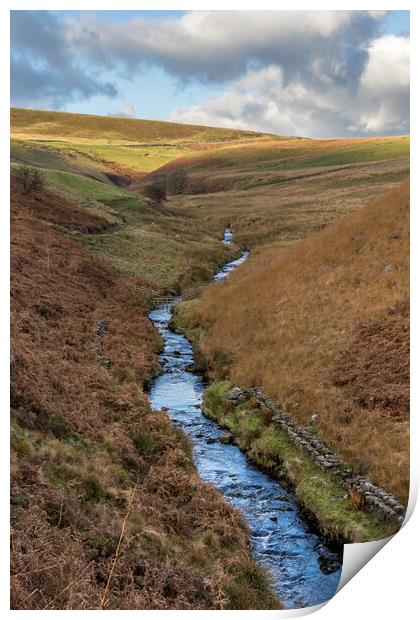 River Dane flowing down a valley Print by Jason Wells