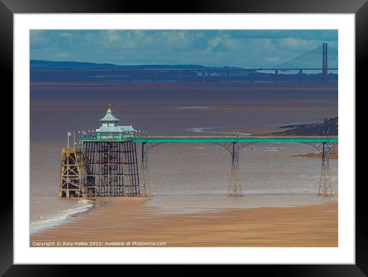 Clevedon Pier at low tide Framed Mounted Print by Rory Hailes