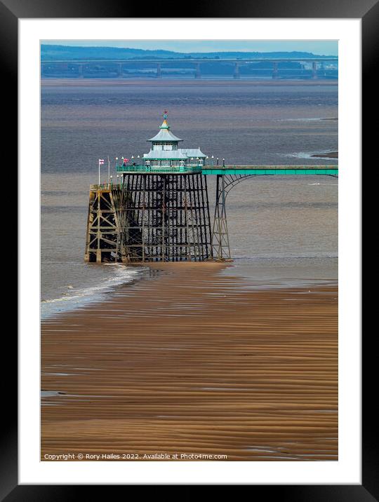 Clevedon Pier at low tide Framed Mounted Print by Rory Hailes