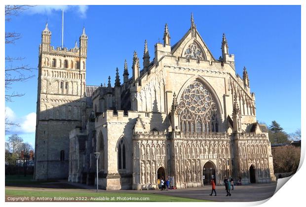 Exeter Cathedral Print by Antony Robinson
