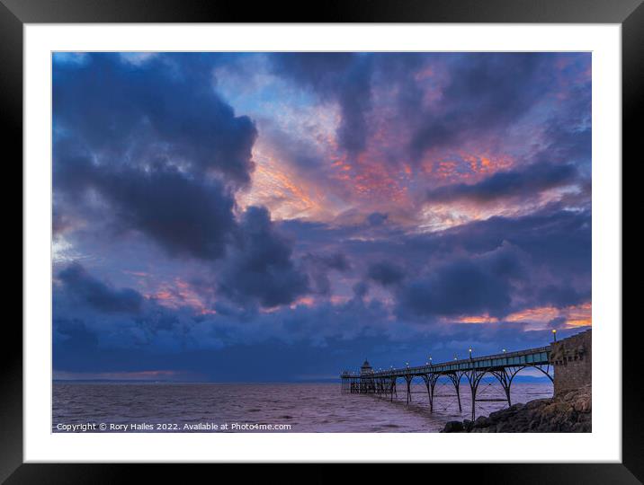 Stormy weather of Clevedon Pier Framed Mounted Print by Rory Hailes