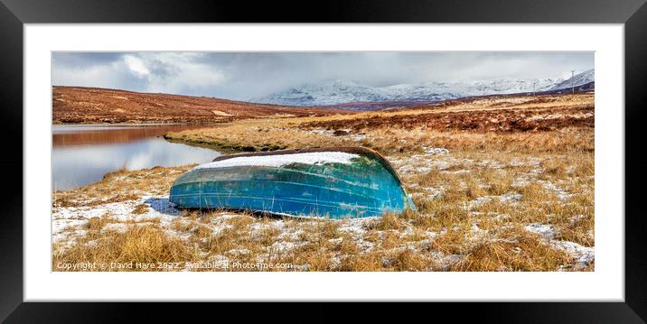 Blue Boat Framed Mounted Print by David Hare