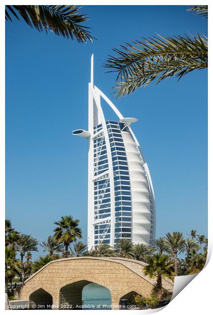 Burj Al Arab in Dubai Print by Jim Monk
