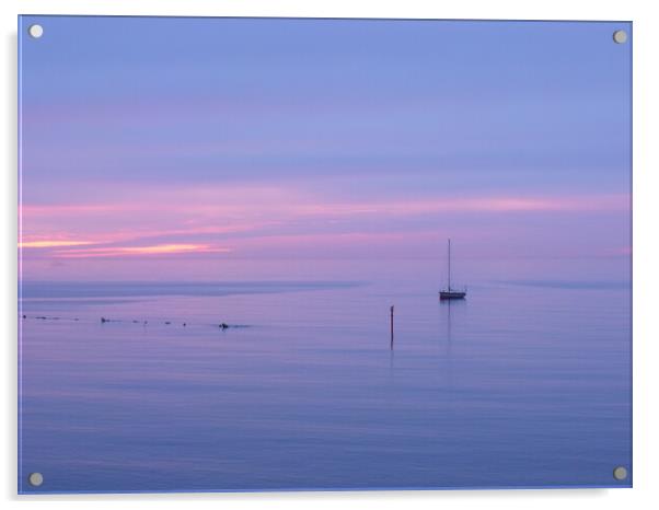 Dawn in Newbiggin by the Sea Acrylic by Richard Dixon