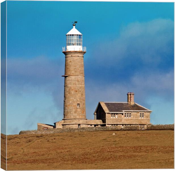 Old Light on Lundy Canvas Print by Michael Hopes