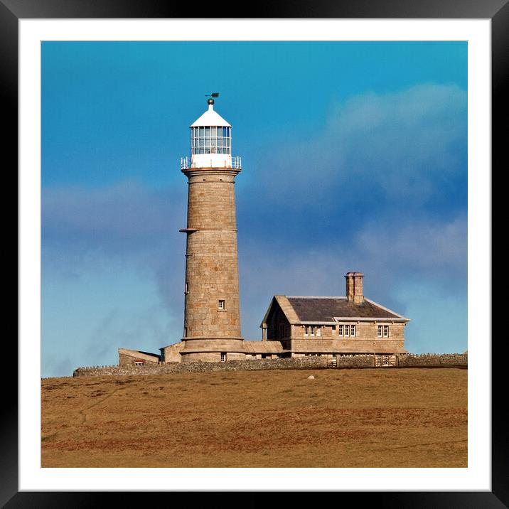 Old Light on Lundy Framed Mounted Print by Michael Hopes