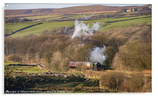 46100 Royal Scot steaming through the Lancashire C Acrylic by Richard Perks
