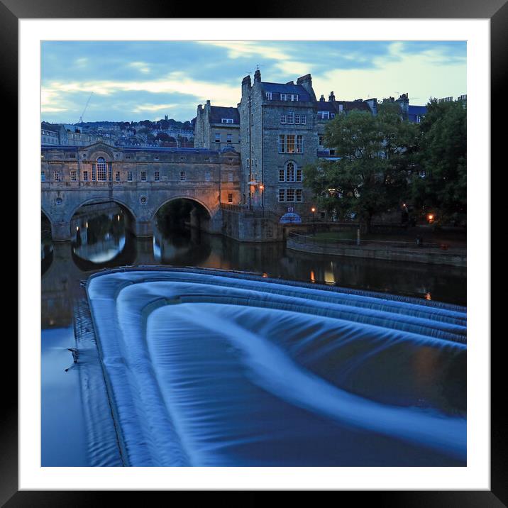 Pultney Bridge with Weir Framed Mounted Print by Michael Hopes