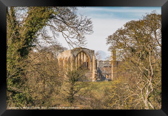 Abbey Through the Trees Framed Print by Richard Laidler