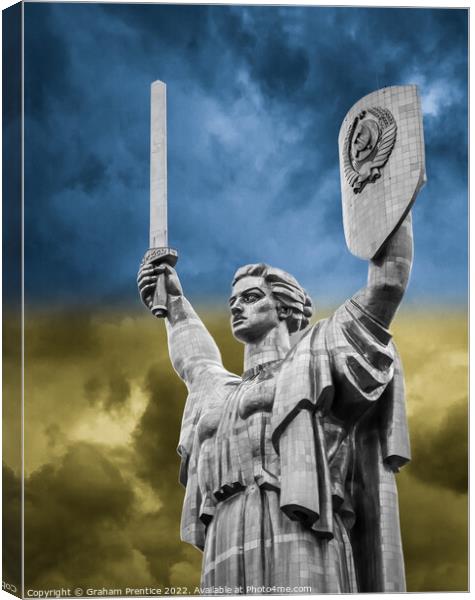 Motherland Monument, Kiev, Ukraine Canvas Print by Graham Prentice