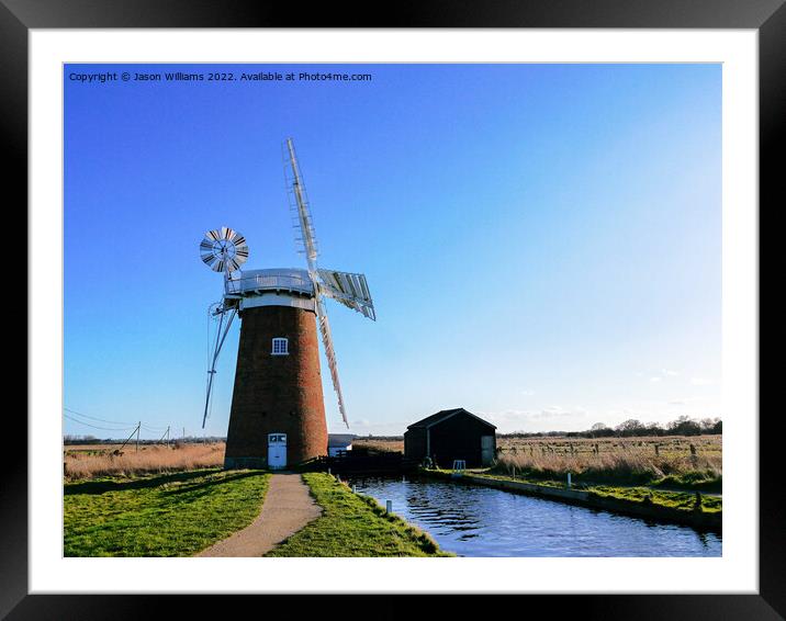 Norfolk Windmill Framed Mounted Print by Jason Williams
