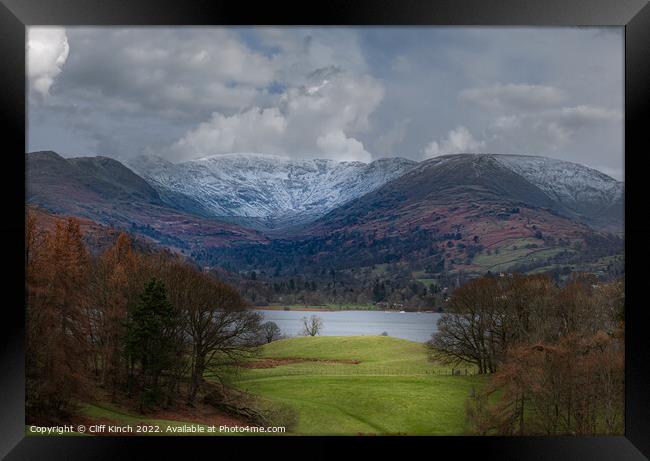Across Lake Windermere to Wansfell Framed Print by Cliff Kinch