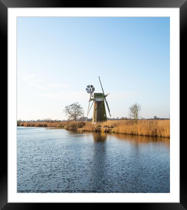 Norfolk Windmill Framed Mounted Print by Chris Yaxley