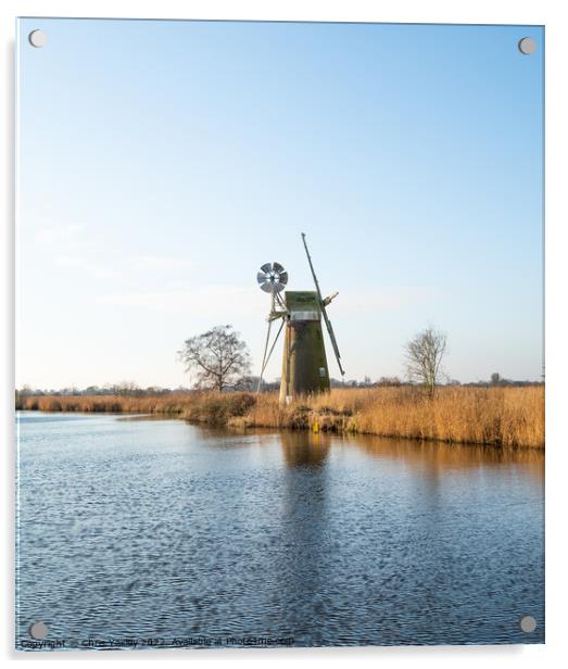 Norfolk Windmill Acrylic by Chris Yaxley