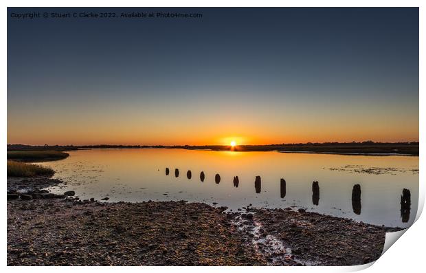 Pagham sunset Print by Stuart C Clarke