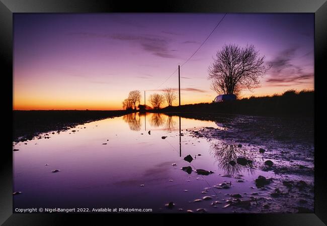Sunset Reflection Framed Print by Nigel Bangert