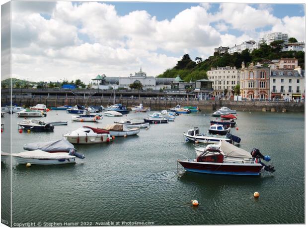 Moored Boats Torquay Canvas Print by Stephen Hamer