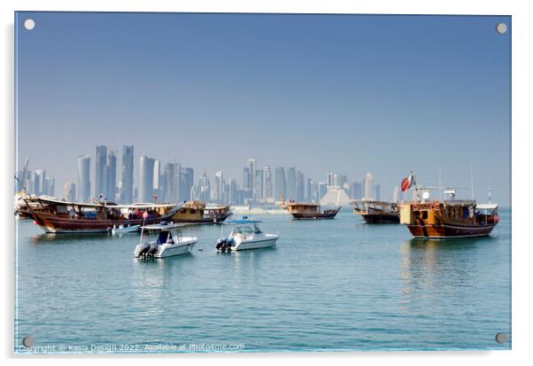 Dhow Harbour in Doha Acrylic by Kasia Design