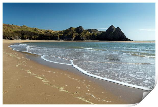 Dramatic Three Cliffs Bay Print by Leighton Collins