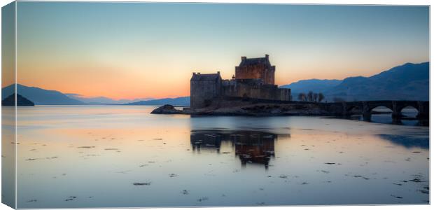 Eilean Donan Sunset Scotland Canvas Print by Phil Durkin DPAGB BPE4