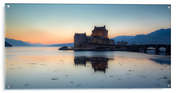 Eilean Donan Sunset Scotland Acrylic by Phil Durkin DPAGB BPE4
