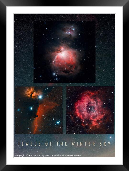 Jewels Of The Winter Sky Framed Mounted Print by Karl McCarthy